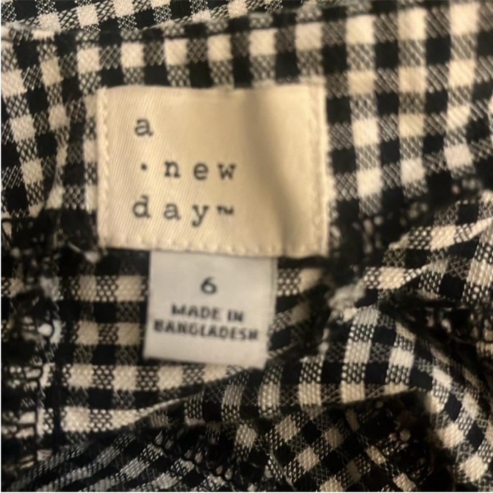 a.new day Black and White Gingham/Checkered Sleeveless Midi Dress - Size 6 - Picture 9 of 10